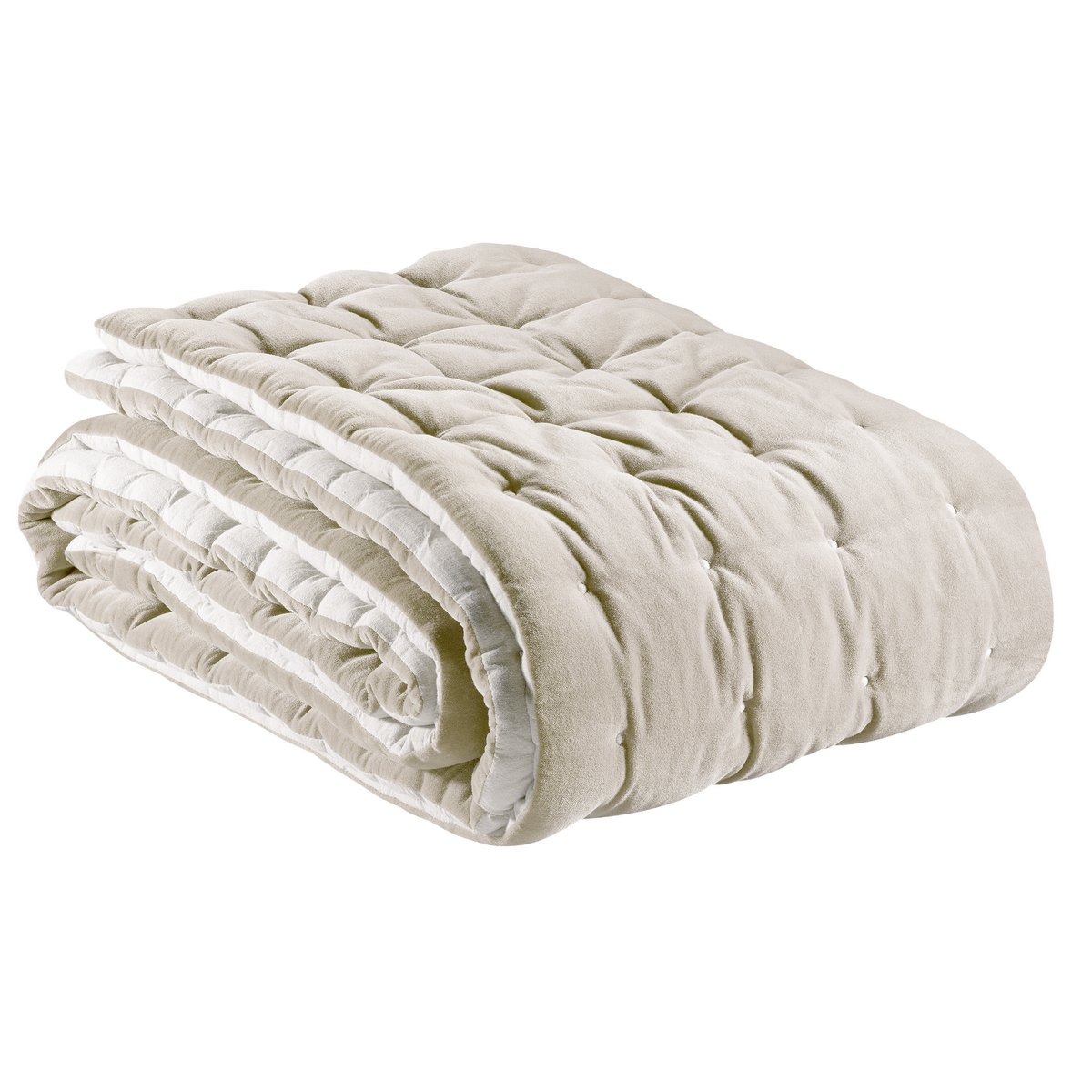 Plain bed runner Elise Grège 90 x 240