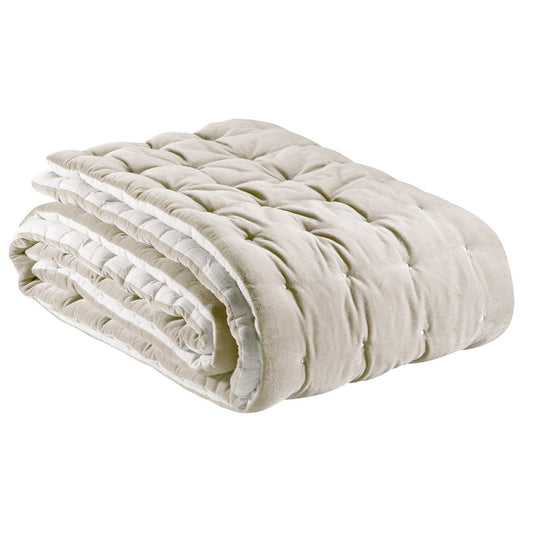 Plain bed runner Elise Grège 90 x 240