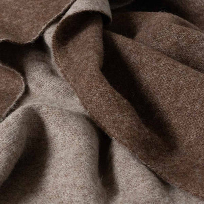 Reversible wool Throw Blanket HOT CHOCOLATE