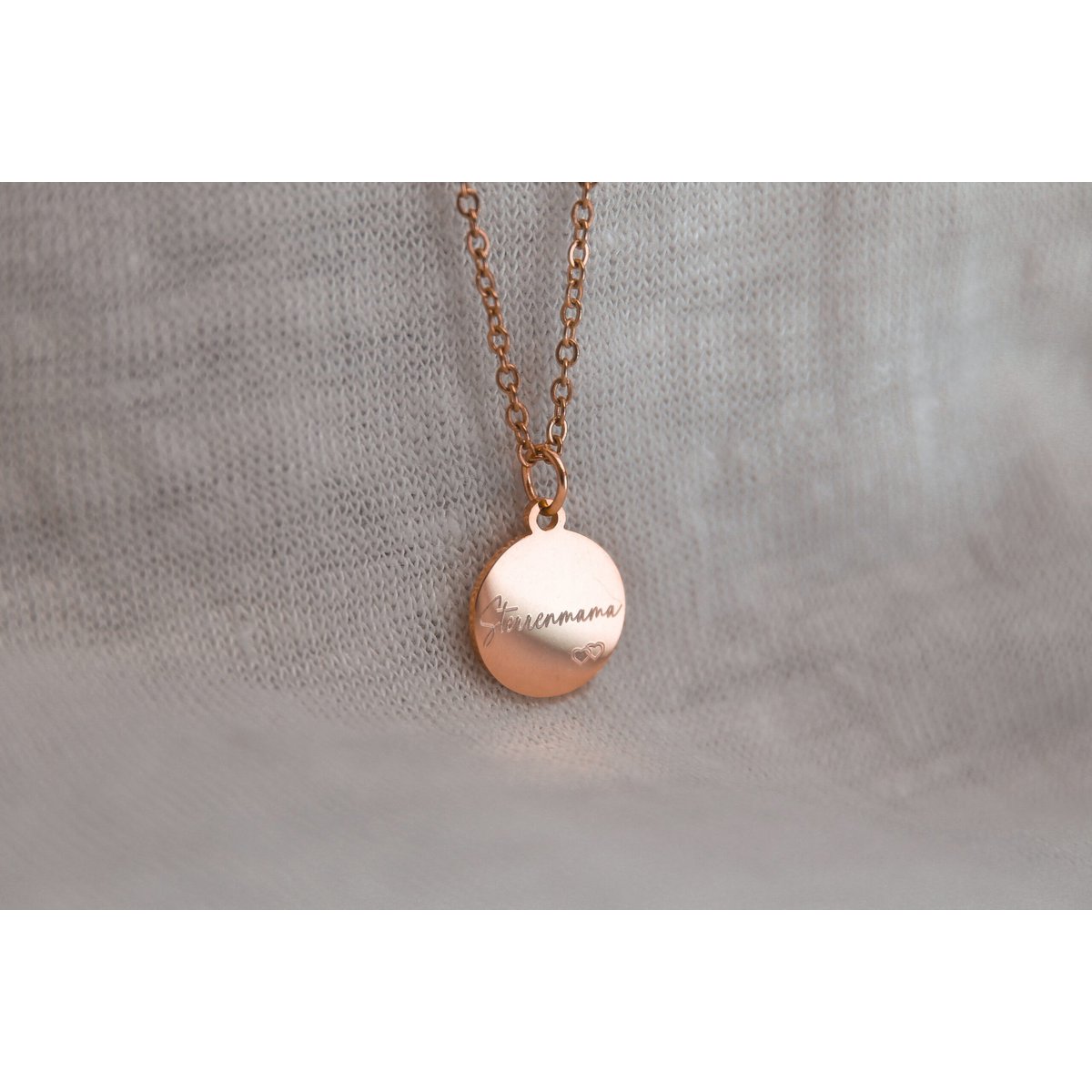 Necklace Star Mom Engraving - Rose Gold