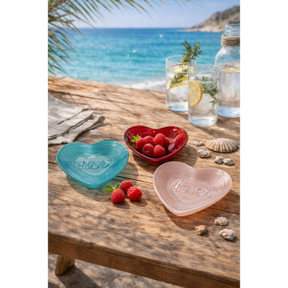 Turquoise heart dish14x13x2cm