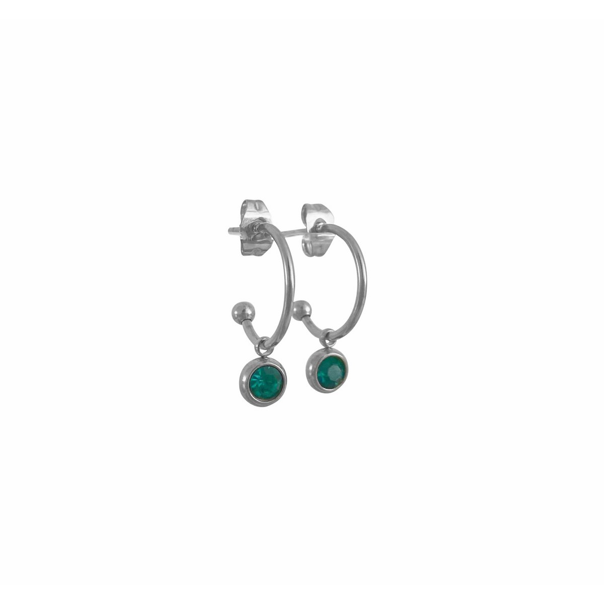 Earrings Azure Blue Diamond - Silver