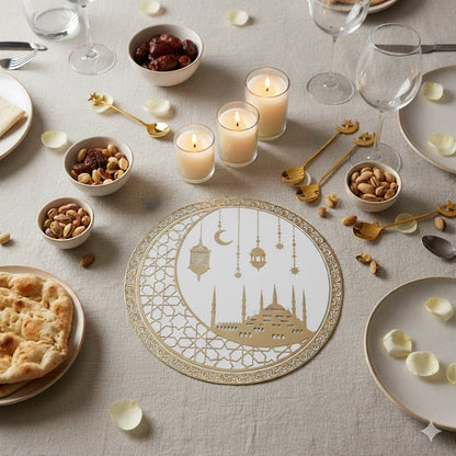 Orient golden plate below
