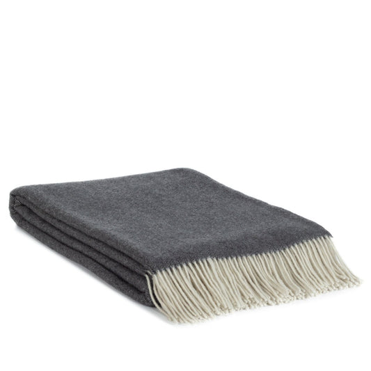 Merino/cashmere Throw Blanket MILANO - dark grey