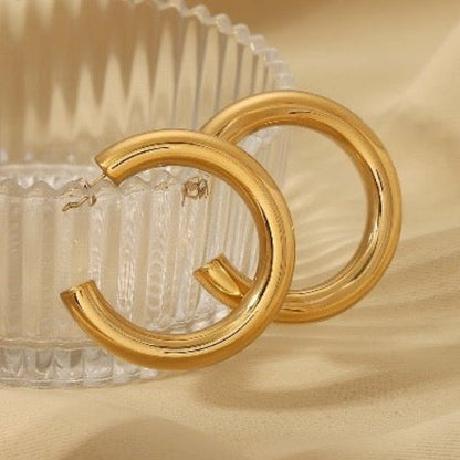 Bold Chic Large Golden Hoop Earrings