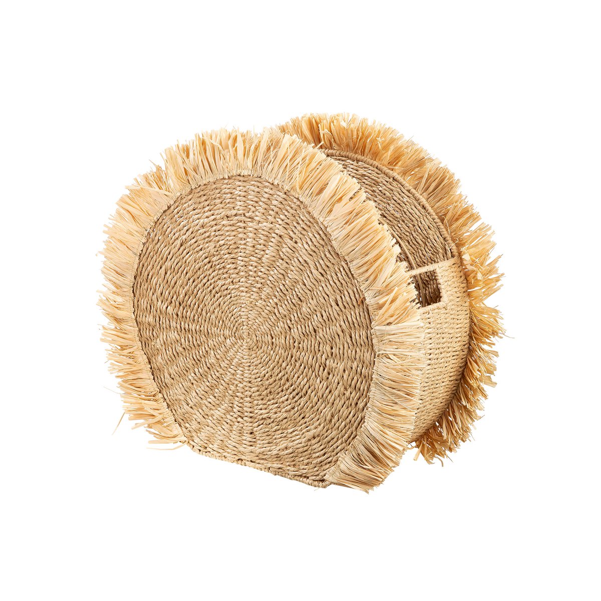 Seagrass raffia newspaper basket "Boho" Series 2