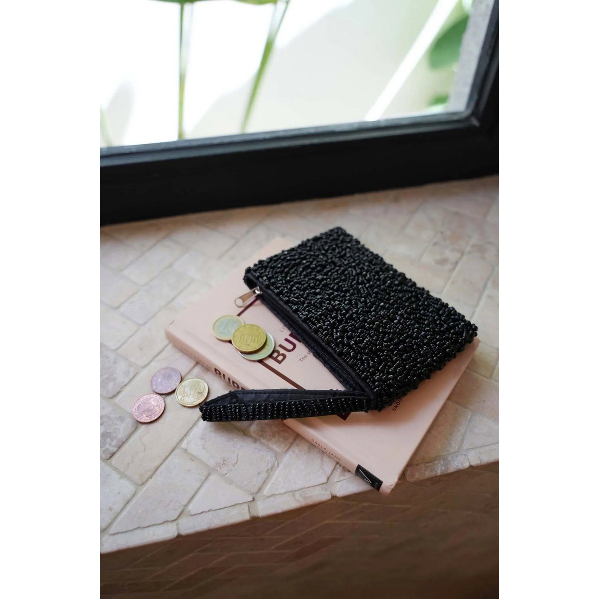 The Black Beaded Wallet