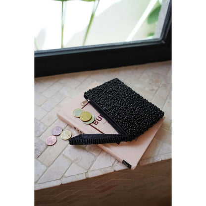 The Black Beaded Wallet