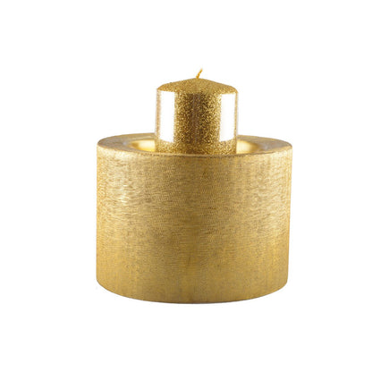 GOLD METAL CANDLE HOLDER D.16.5 CM H.11.5 CM