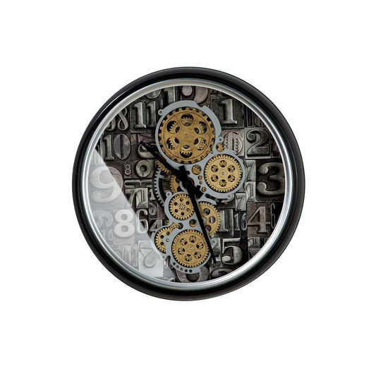 Metal glass wall clock "Numbers"