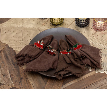 Set of 4 rounds of Christmas towels