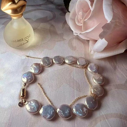 Unique Baroque Pearl Coin Beads Bracelet