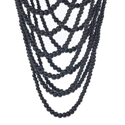 The Wooden Bead Chandelier - Black - L