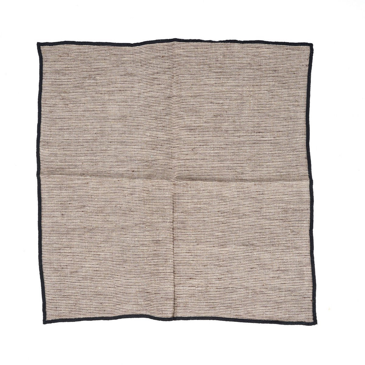 The Code Linen Napkin - Natural Black - 45x45
