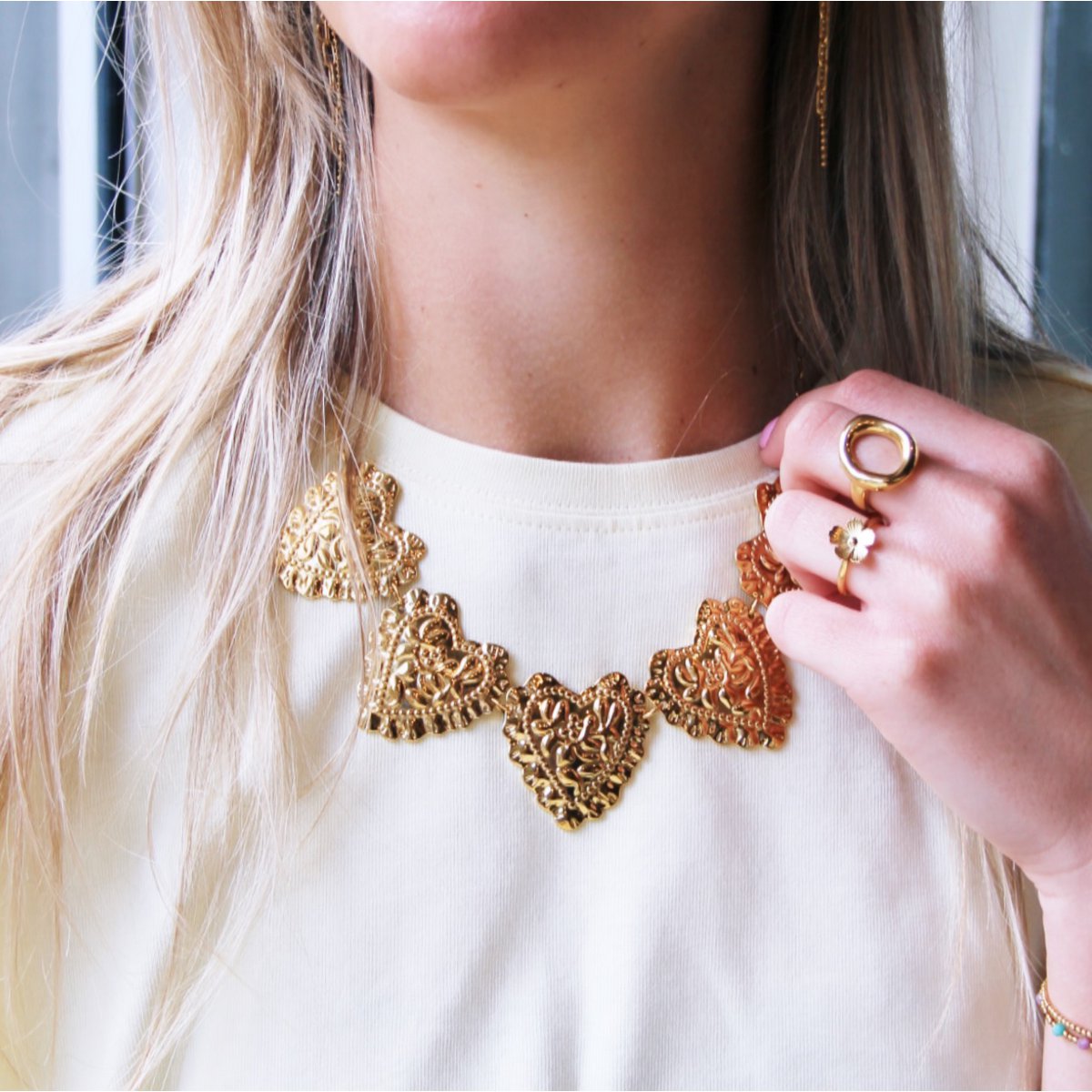 Statement necklace 'Bold Hearts'