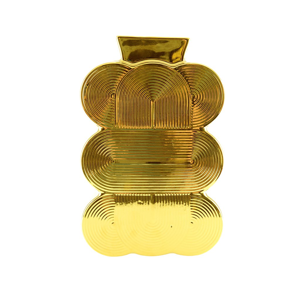 SHINY GOLD VASE MEDIUM MODEL 16.5X7X25CM