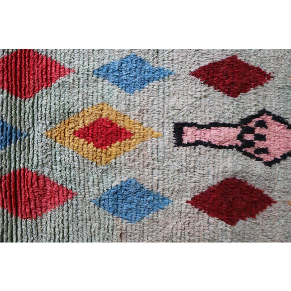 Pure Berber wool hallway rug 64 x 335 cm