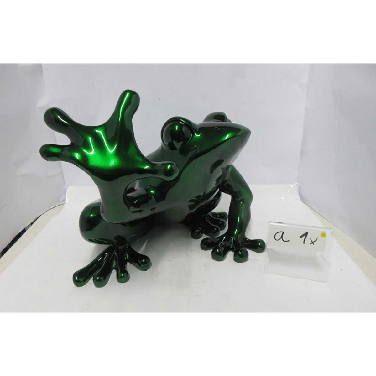 Figure frog green H.35 cm