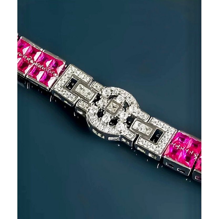 Elegant Ruby Line Adjustable Bracelet