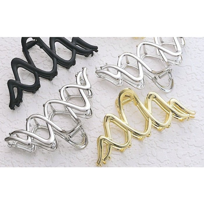 Double Wave Line Large Claw Hair Clips