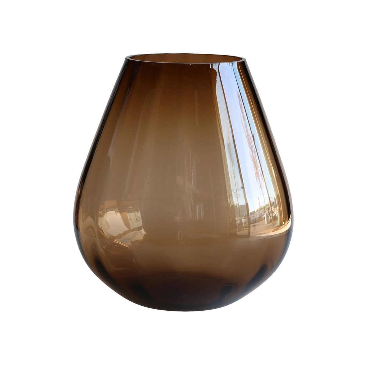 Vase - Tasman ribbed dark taupe
