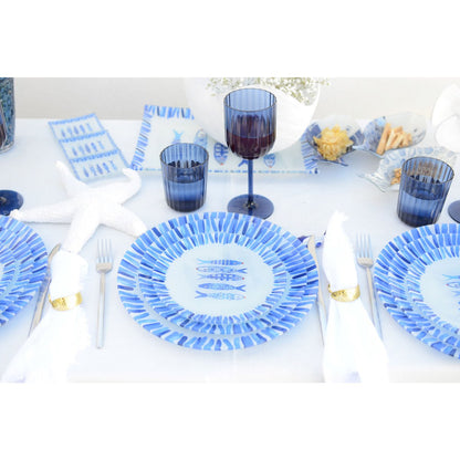 Acrylic blue water glasses - Lot of 6