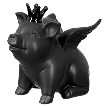 Figure Pig King, black H.30 cm