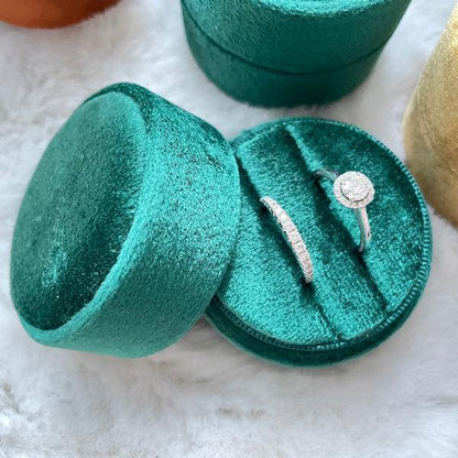 Round Velvet Wedding Ring Box n Proposal Ring Box