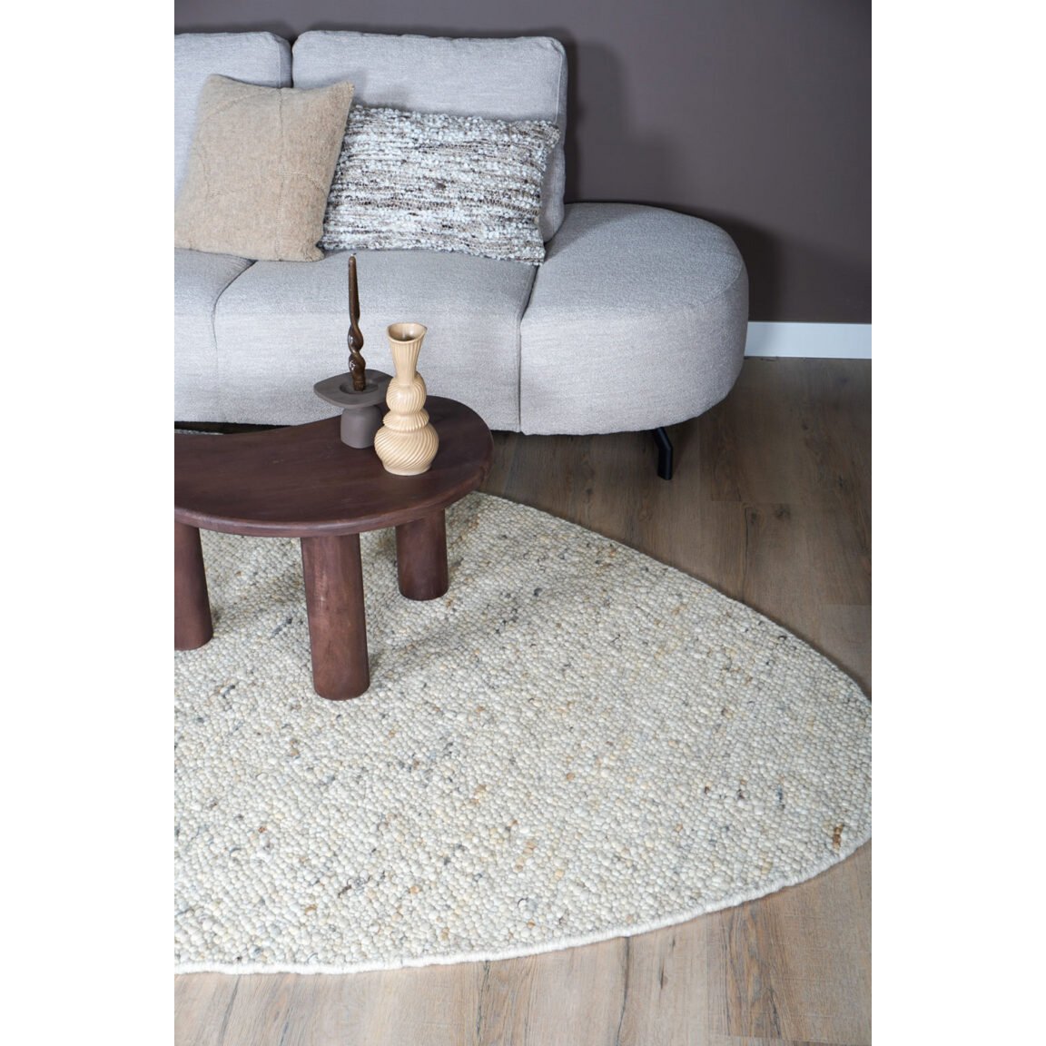 Rug Stone Beige 215 - pebble -shaped 200 x 280 cm