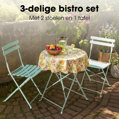 Garden bistro set Laurence Light green