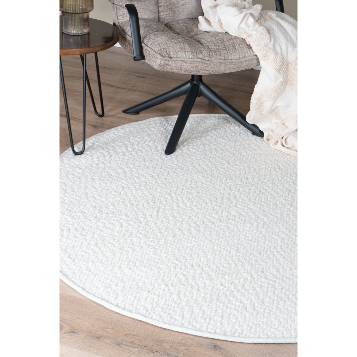 Rug Stone White Round ø200 cm