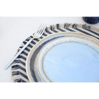 Blue porcelain dessert plate 21.5x21.5x1.4cm