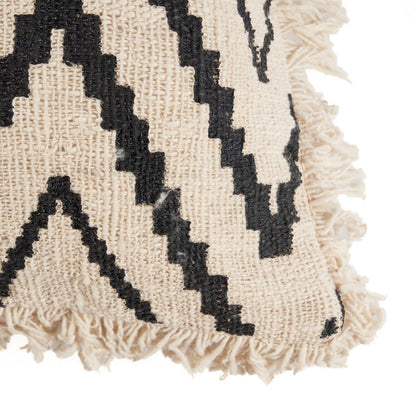 The Sahara Diamond Cushion Cover - Natural Black