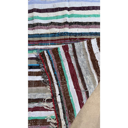 Moroccan Berber rug in recycled textiles 138 x 297 cm