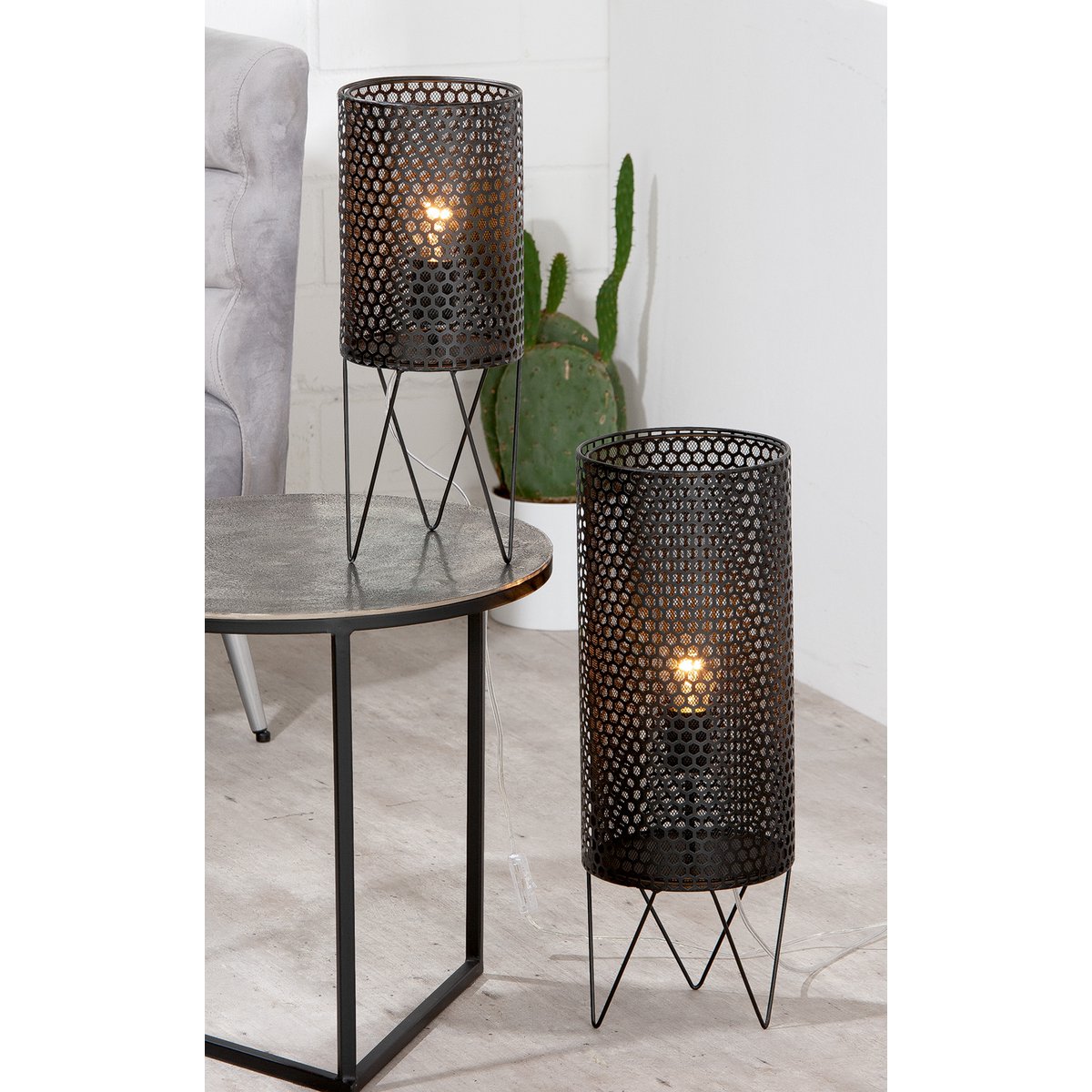 Metal lamp "Cage" matt black