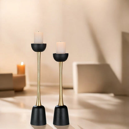 Candlestick Dora black H.53 cm