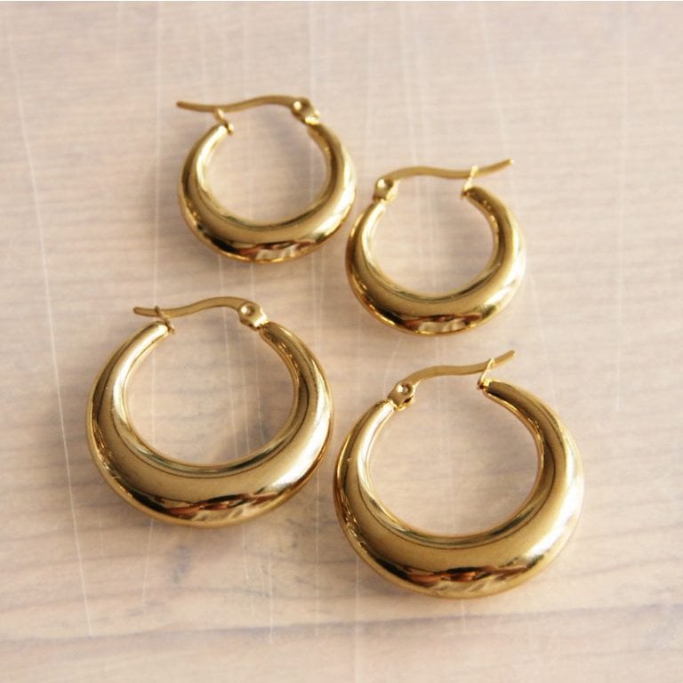 Stainless steel hoop 30mm “wide” – gold