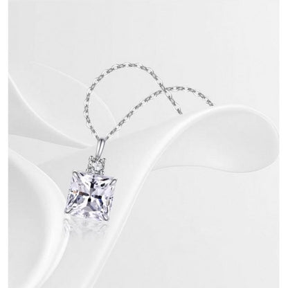 Princess Cut Moissanite Pendant Necklace