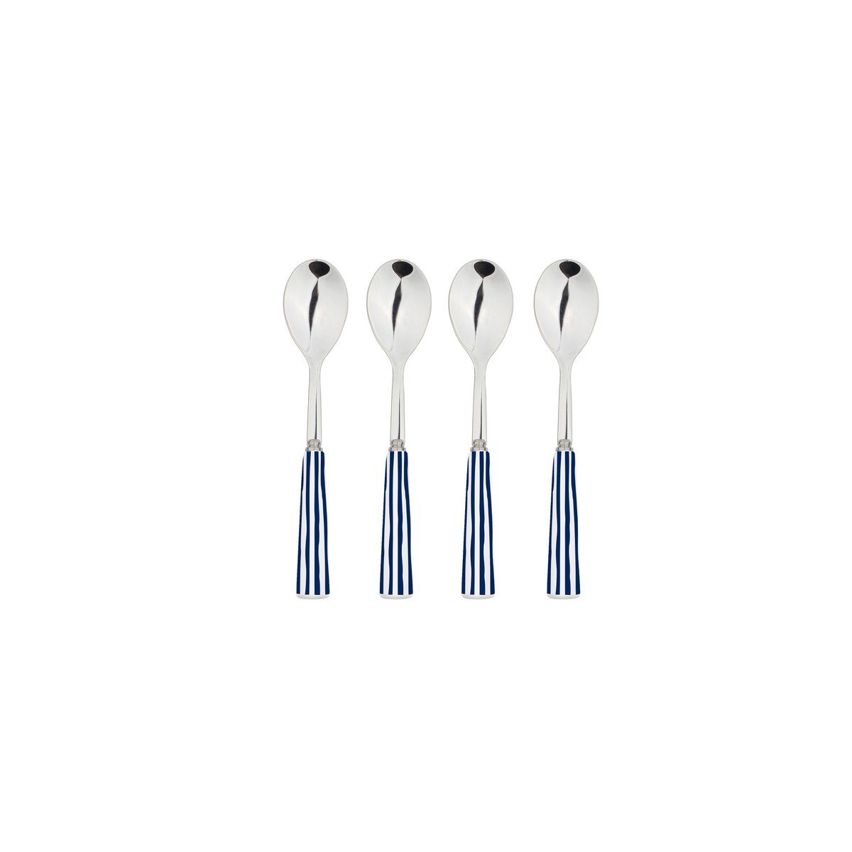 Blue striped tea spoons - set of 4