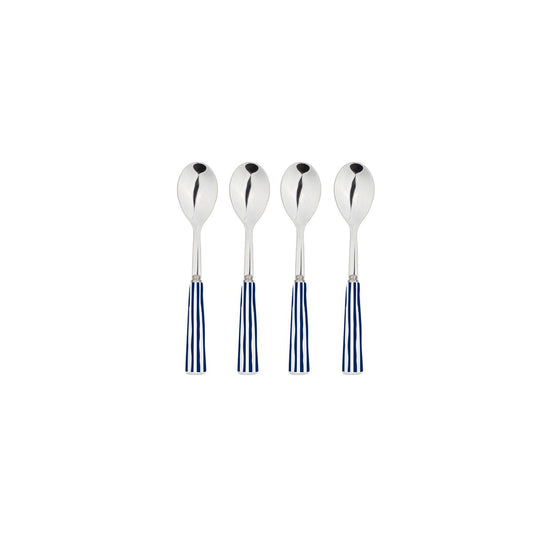 Blue striped tea spoons - set of 4