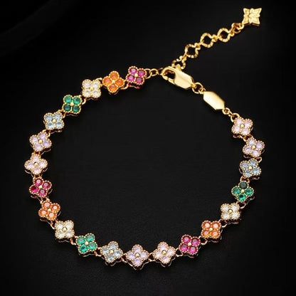 Kaleidoscope Clover Crystal Bracelet