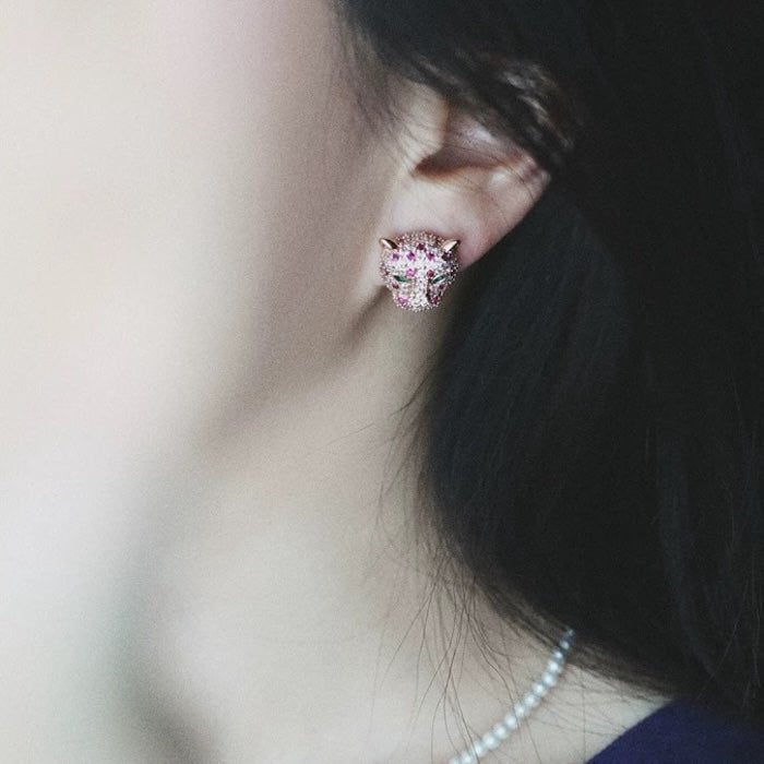 Luxury Leopard Gold Plated Stud Earrings