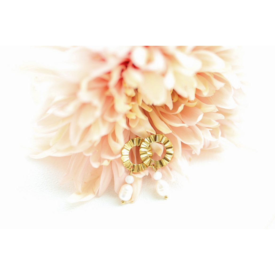 Pearl and Moonstone Statement Earrings - Gold