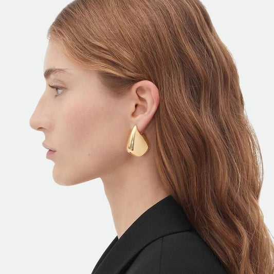 Geometric Drop Earrings-Gold n Silver