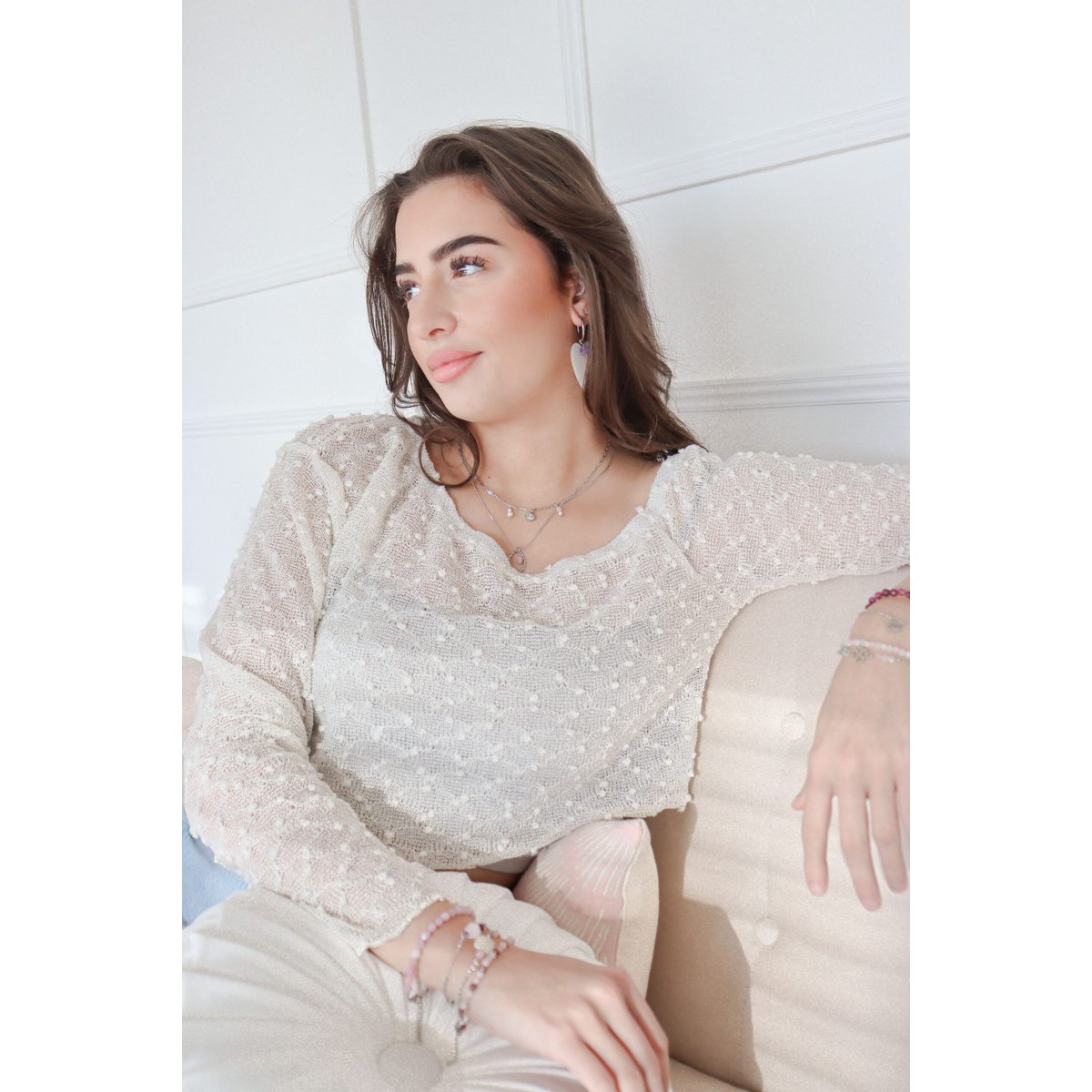 Eye & Gemstones Necklace - Silver