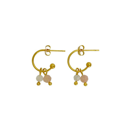 Earrings Moonstone & Sunstone - Gold