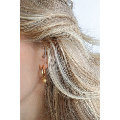 Frosted Ball Earrings - Gold