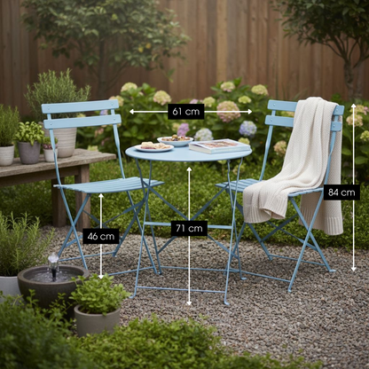 Garden bistro set Laurence Light blue