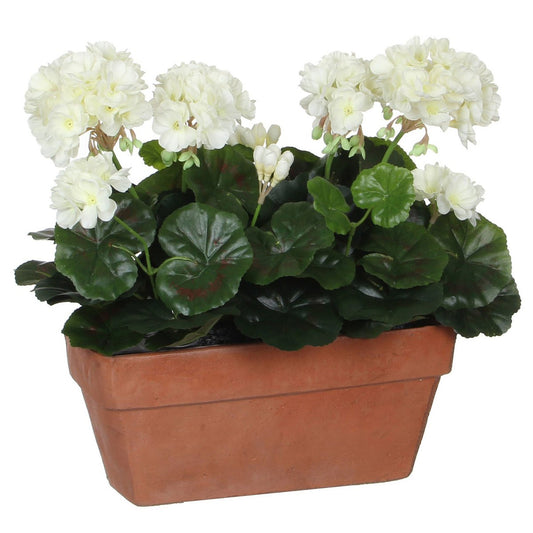 Artificial Plant Geranium Wit