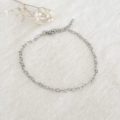 Hearts ankle strap - Silver